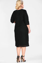 Oversize Lace Detail Green Dress