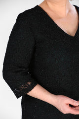 Oversize Lace Detail Green Dress