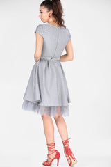 Women's Belted Grey Dress