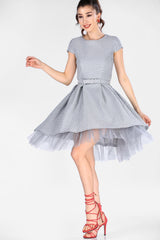 Women's Belted Grey Dress