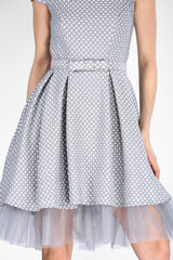 Women's Belted Grey Dress