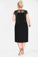 Oversize Gemmed Black Dress
