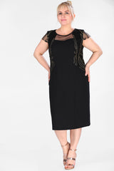 Oversize Gemmed Black Dress