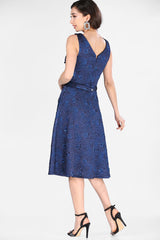 Women's Midi Shiny Saxe Dress